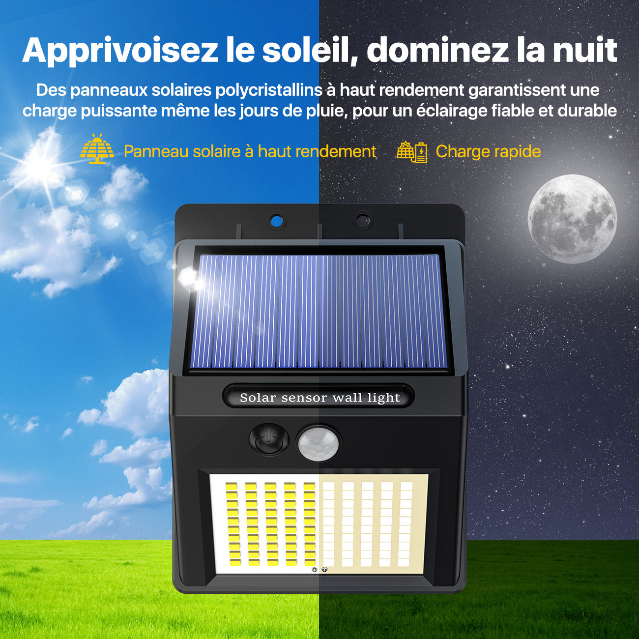 VIVREAL Lampes murales solaires alimentées par l’énergie solaire, Lot de 6, 100 LED YHM02B, Soldes du Nouvel An, Meilleures idées cadeaux