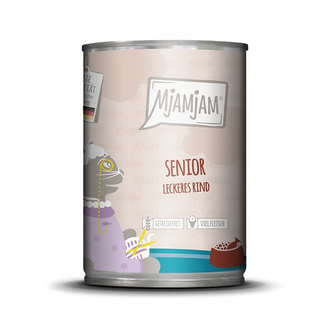 [Peut être servi frais pour l'été] MjAMJAM Nourriture humide pour chat senior au bœuf 400 g