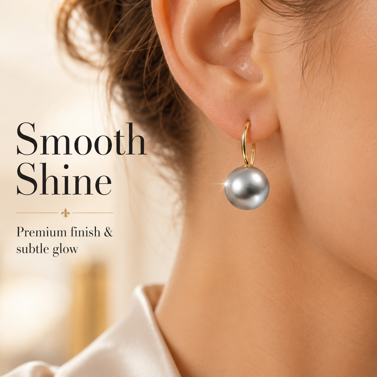 VoxorAI EH5 - Boucles d'oreilles perles gris foncé, puces d'oreilles, pendantes, luxe haut de gamme, style de niche, nouveauté polyvalente, article phare