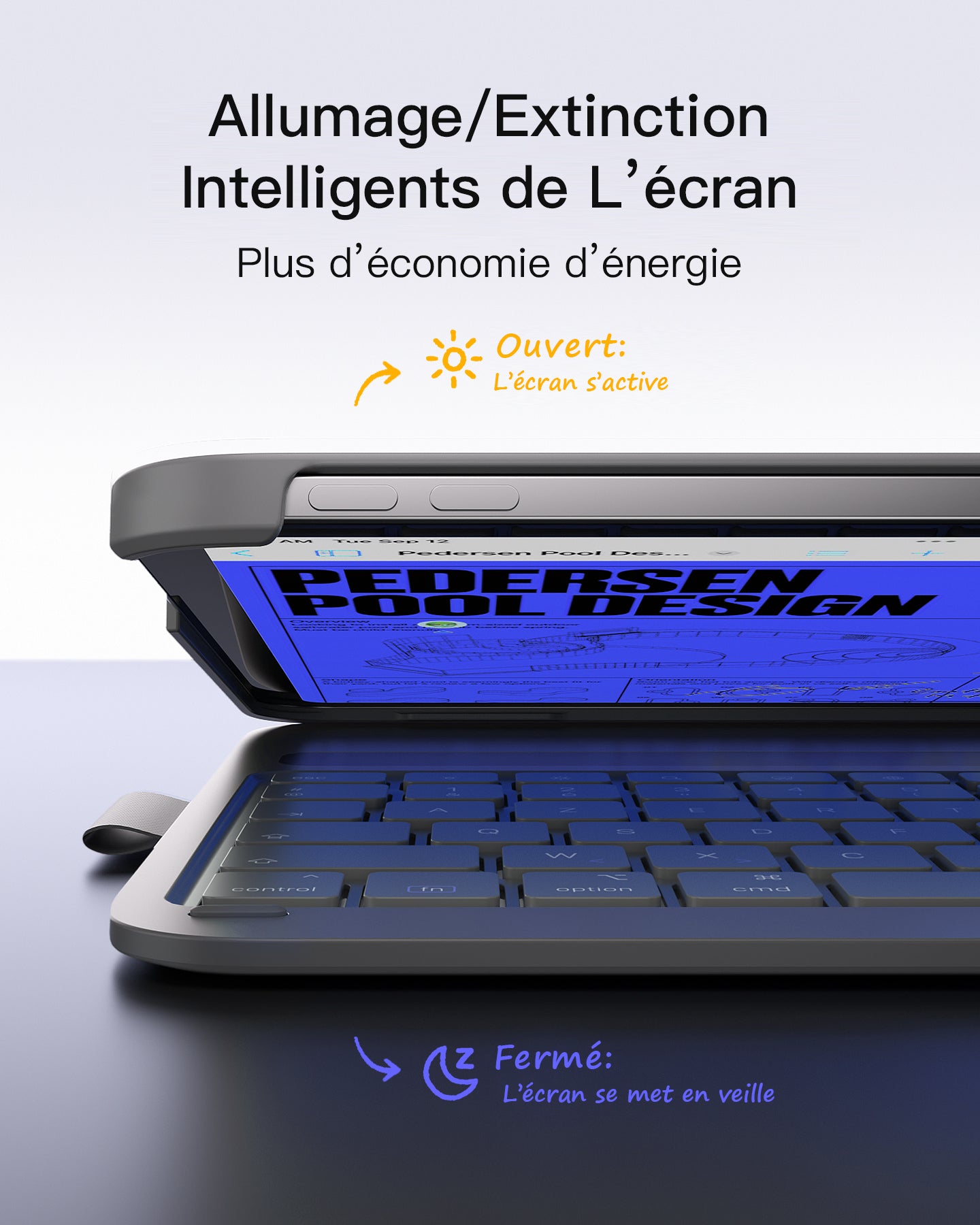 Inateck Étui Clavier iPad 10e/11e gén., Clavier Ultraléger avec Porte-Stylet pour iPad 11e (2025 11" A16)/10e (2022 10.9"), Air 11" M4/M3/M2 (2026/2025/2024), Air 5/4, Pro 11 4/3/2/1