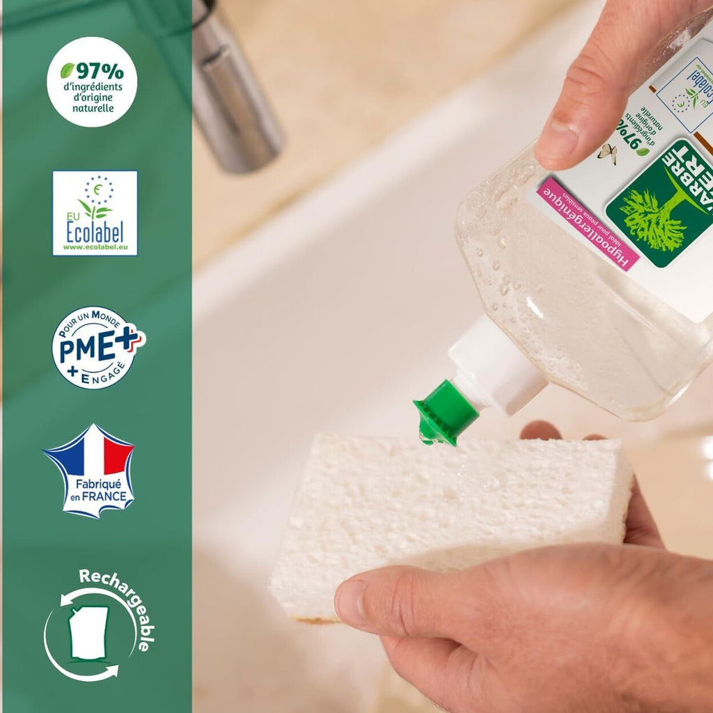 L'Arbre Vert Liquide Vaisselle Hypoallergénique pour Peaux Sensibles & Biberons 2 x 750 ml (= 1,5 L)