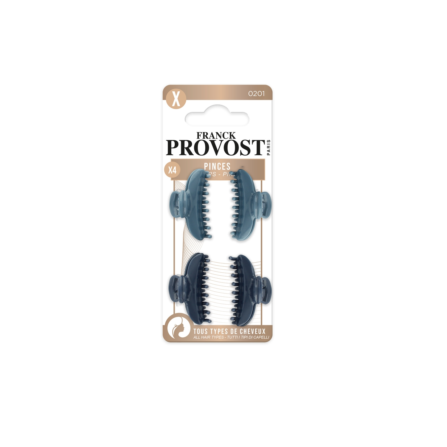 FRANCK PROVOST Mini pinces à cheveux - Lot de 4 pièces
