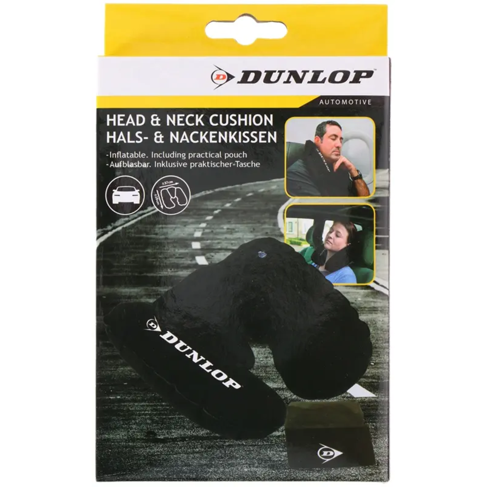 Dunlop Coussin Tête & Nuque pour Voiture en PVC - Noir