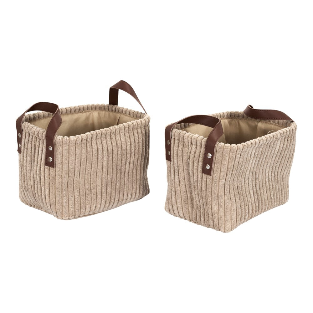 HOME DECO FACTORY Paniers de rangement taupe, lot de 3, hauteur 20 cm