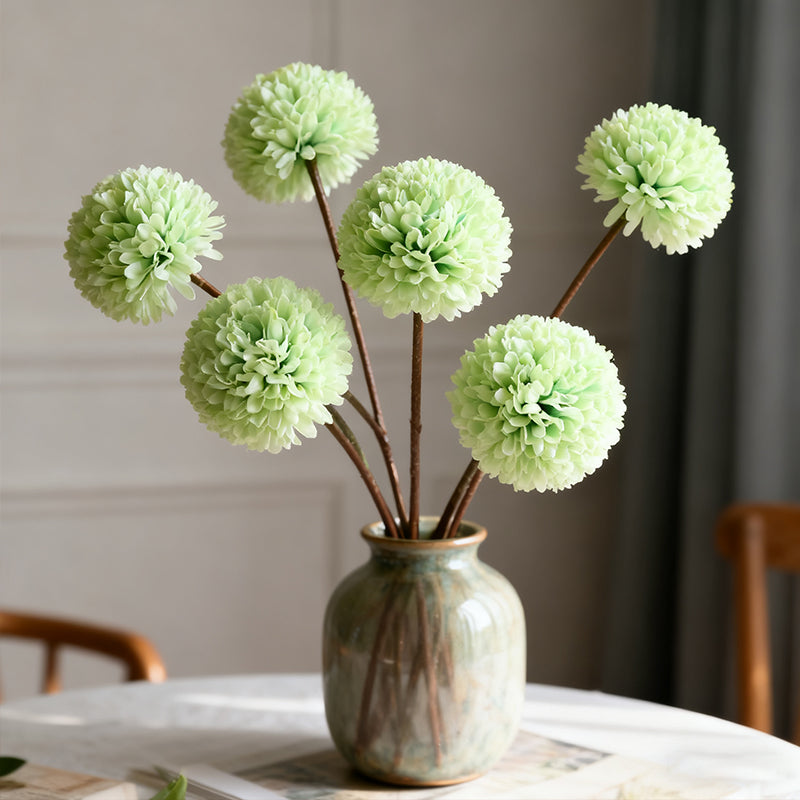 Wei's moment 6 pièces Fleurs artificielles Hydrangée artificielle Décoration pour vase de mariage Vert
