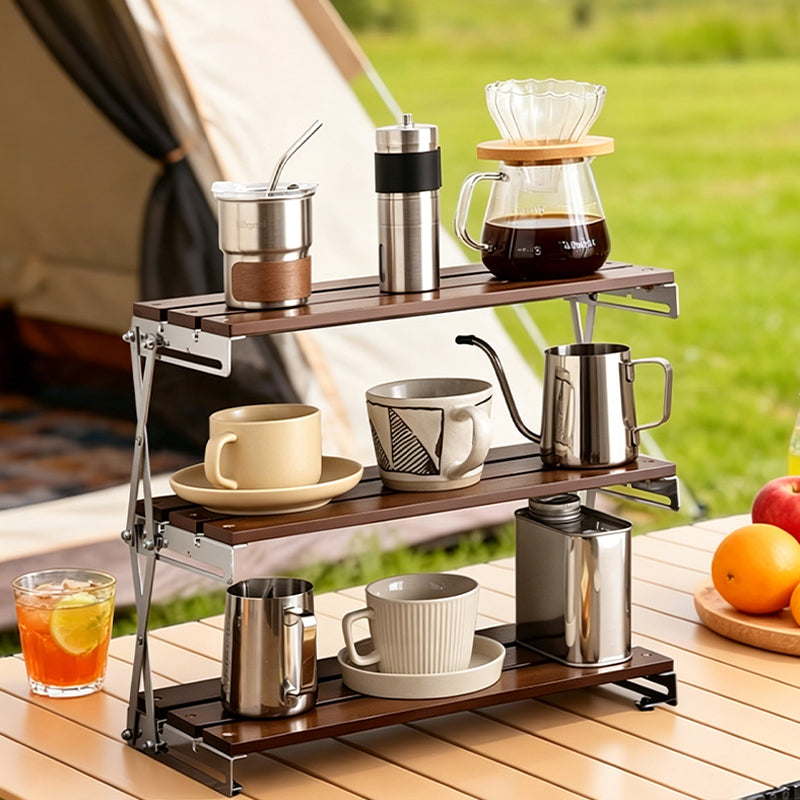 JORDAN&JUDY Étagère de rangement de bureau pliable à 3 niveaux, pour tasses et présentoir