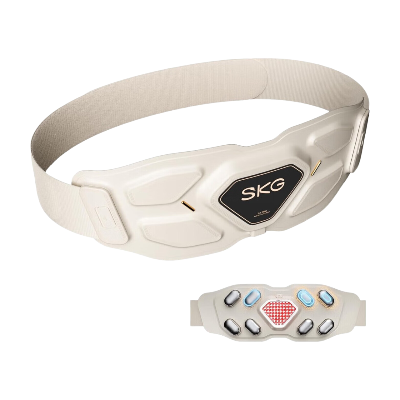 SKG W9 Pro Masseur de bas du dos Fréquence moyenne EMS+TENS + Lumière rouge 630 nm Moxibustion pour le soulagement de la douleur Cadeau pour partenaire
