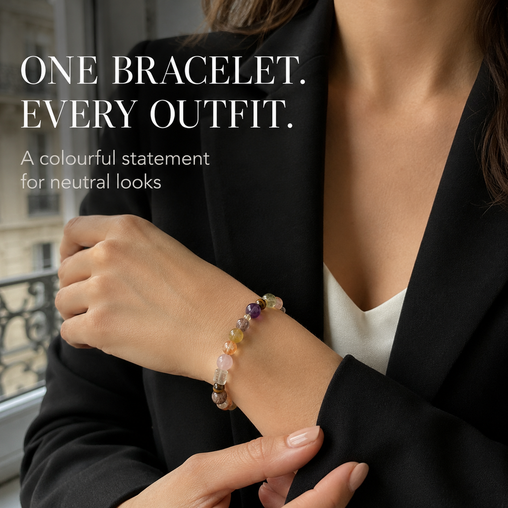 VoxorAI L8 Bracelet en cristal, Bracelet en améthyste naturelle, Bracelet en cristal original fait main à faire soi-même, tendance et haut de gamme