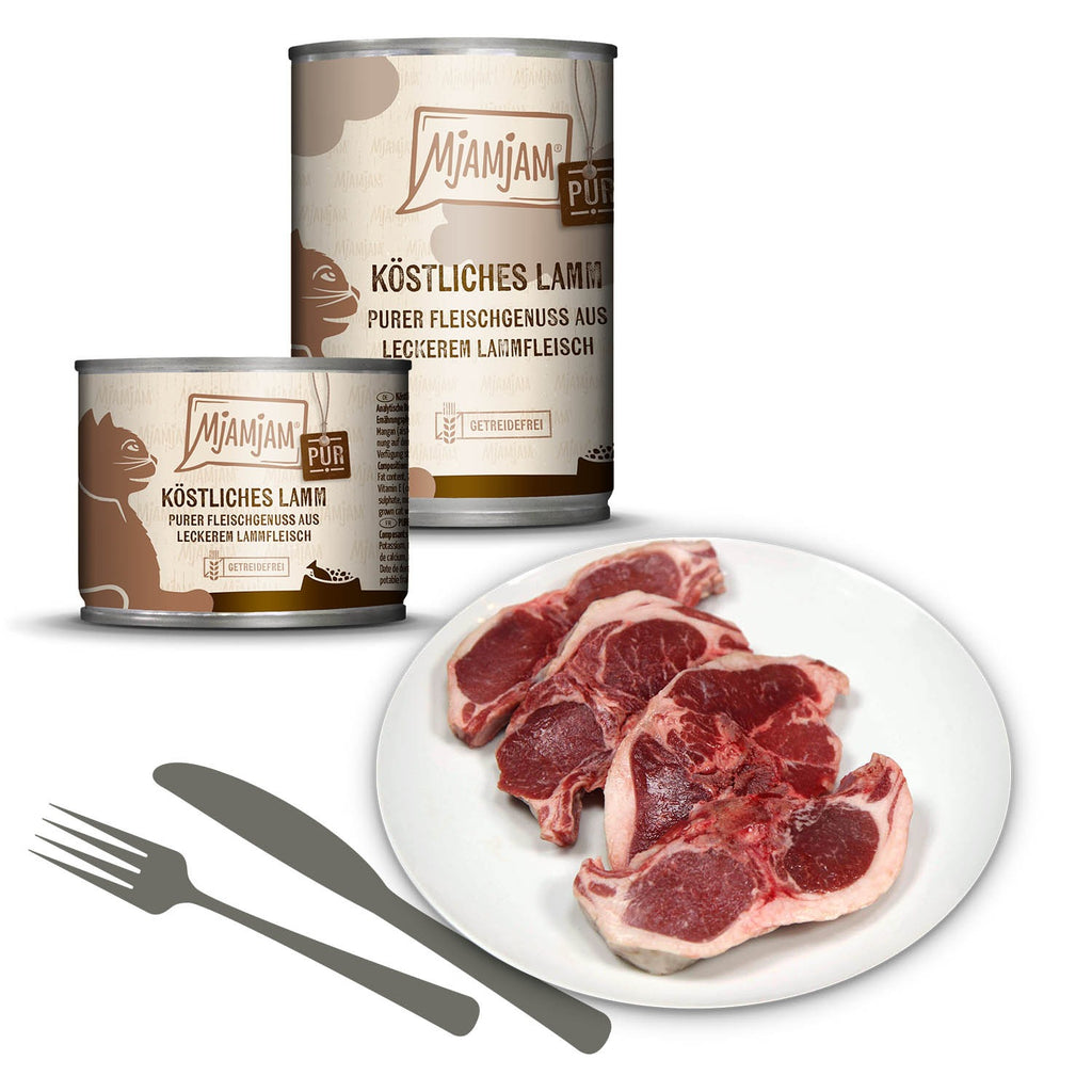 MjAMJAM Pur aliment humide pour chat agneau 400 g