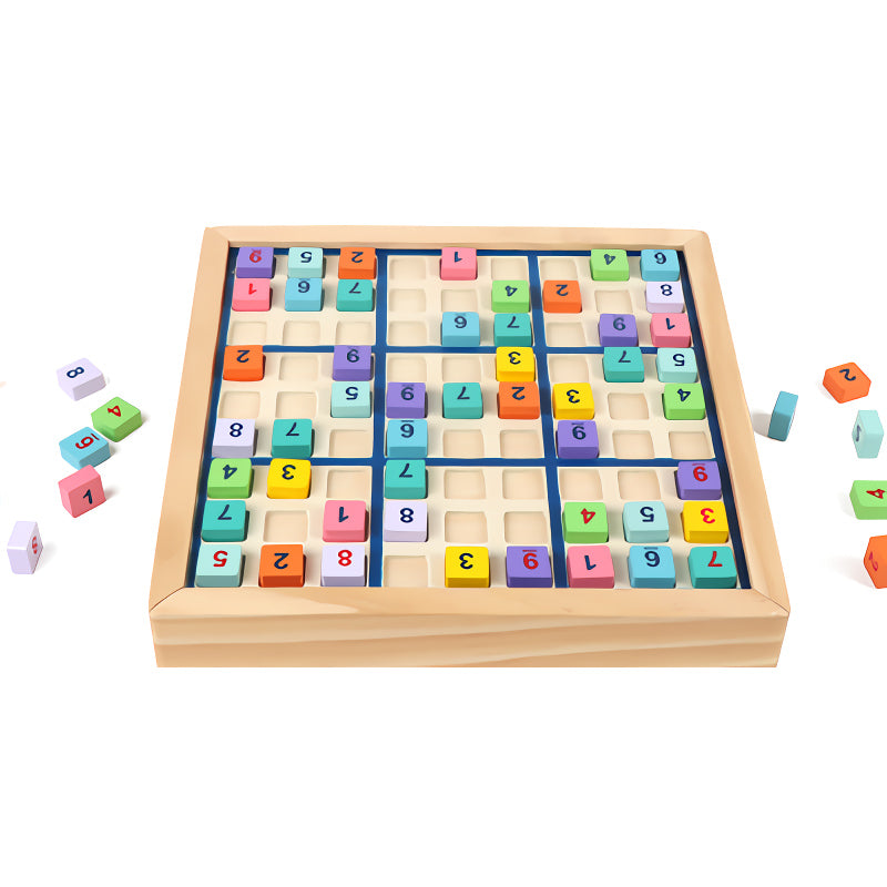 MIMI Deluxe Puzzle de Grille de Jeu de Société en Bois de 9 Carrés de Sudoku Cadeau pour Enfants et Adultes