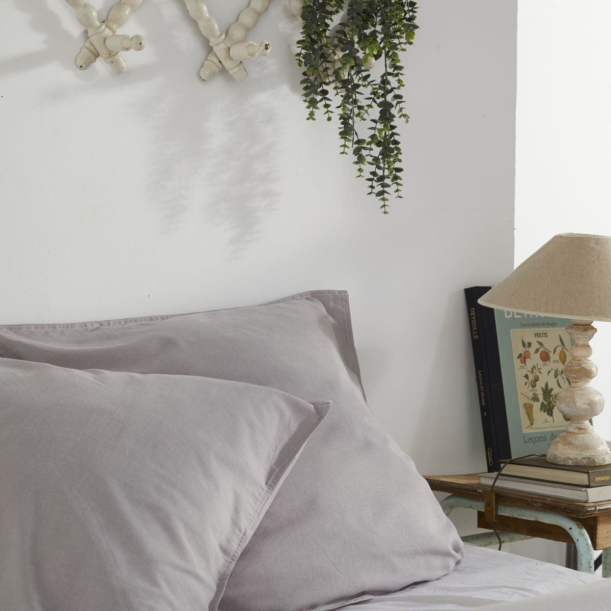 TODAY Parure de lit chambray 2 personnes, Gris clair, Constance, Charme