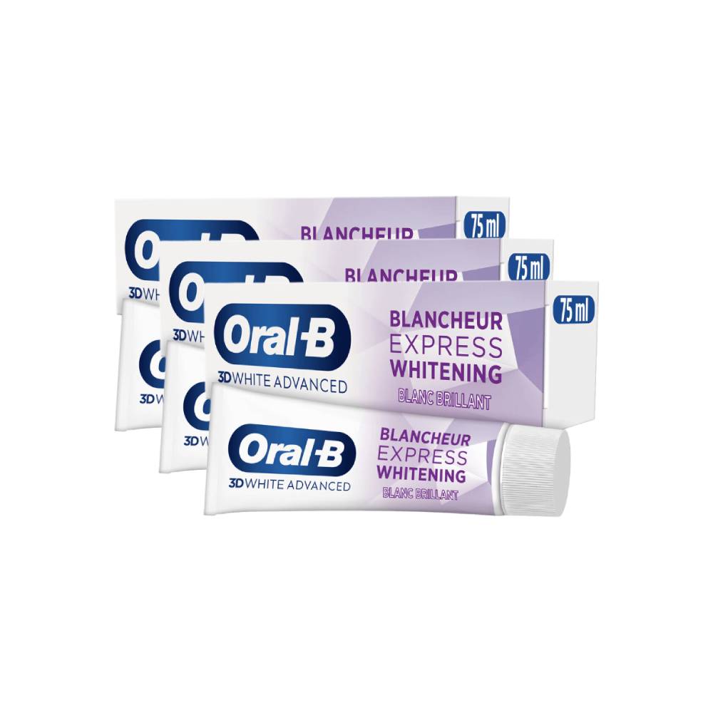 Oral B 3D White Advanced Luxe Toothpaste Intense 75 ml - Pack of 3 (3 x 75ml = 3 tubes)