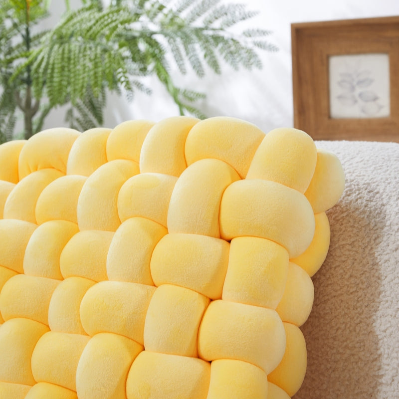 MEROPE, Coussin de Soutien Nœuds Polyester/Élasthanne, 40 cm, Jaune, 1 Pack