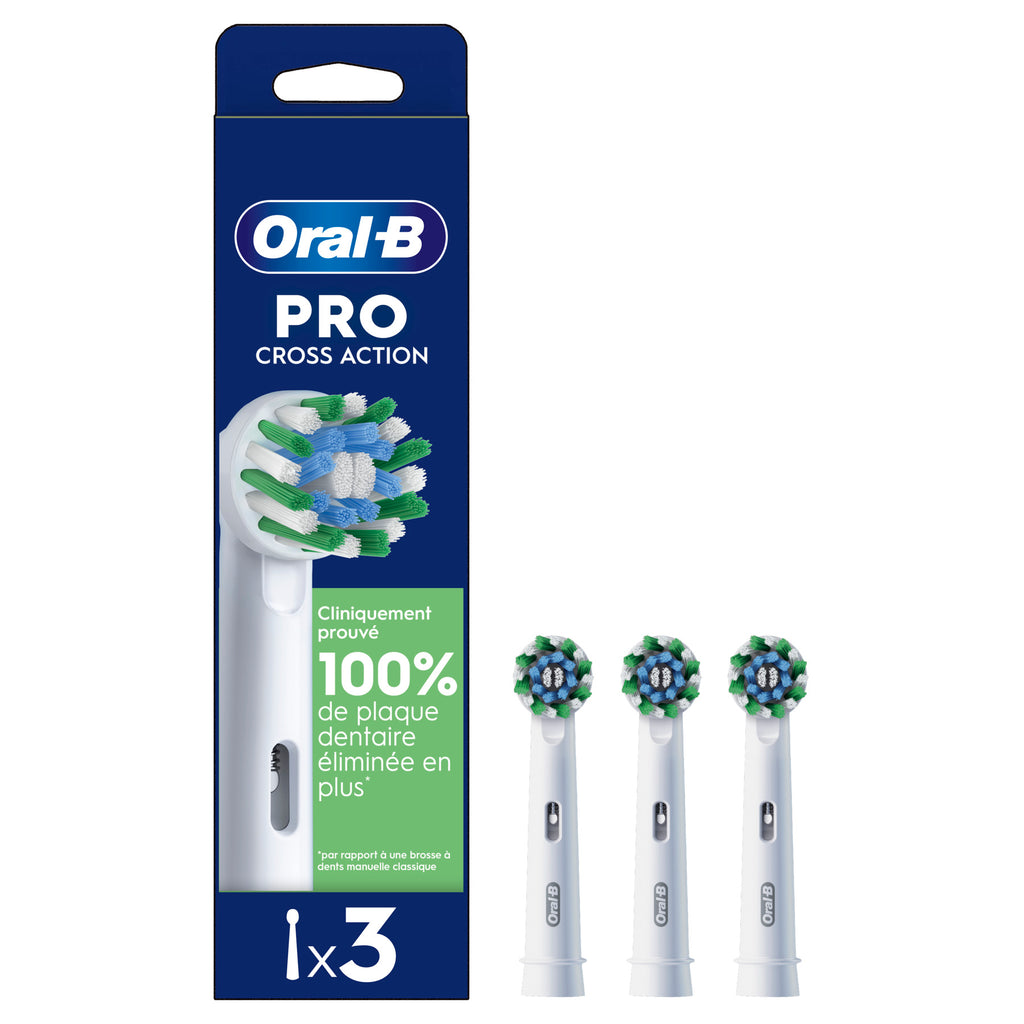 Oral-B Pro Cross Action Lot de 3 brossettes de rechange - Blanc