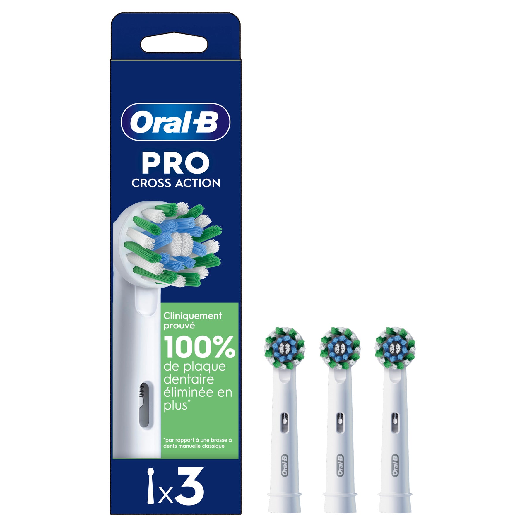 Oral-B Pro Cross Action Lot de 3 brossettes de rechange - Blanc