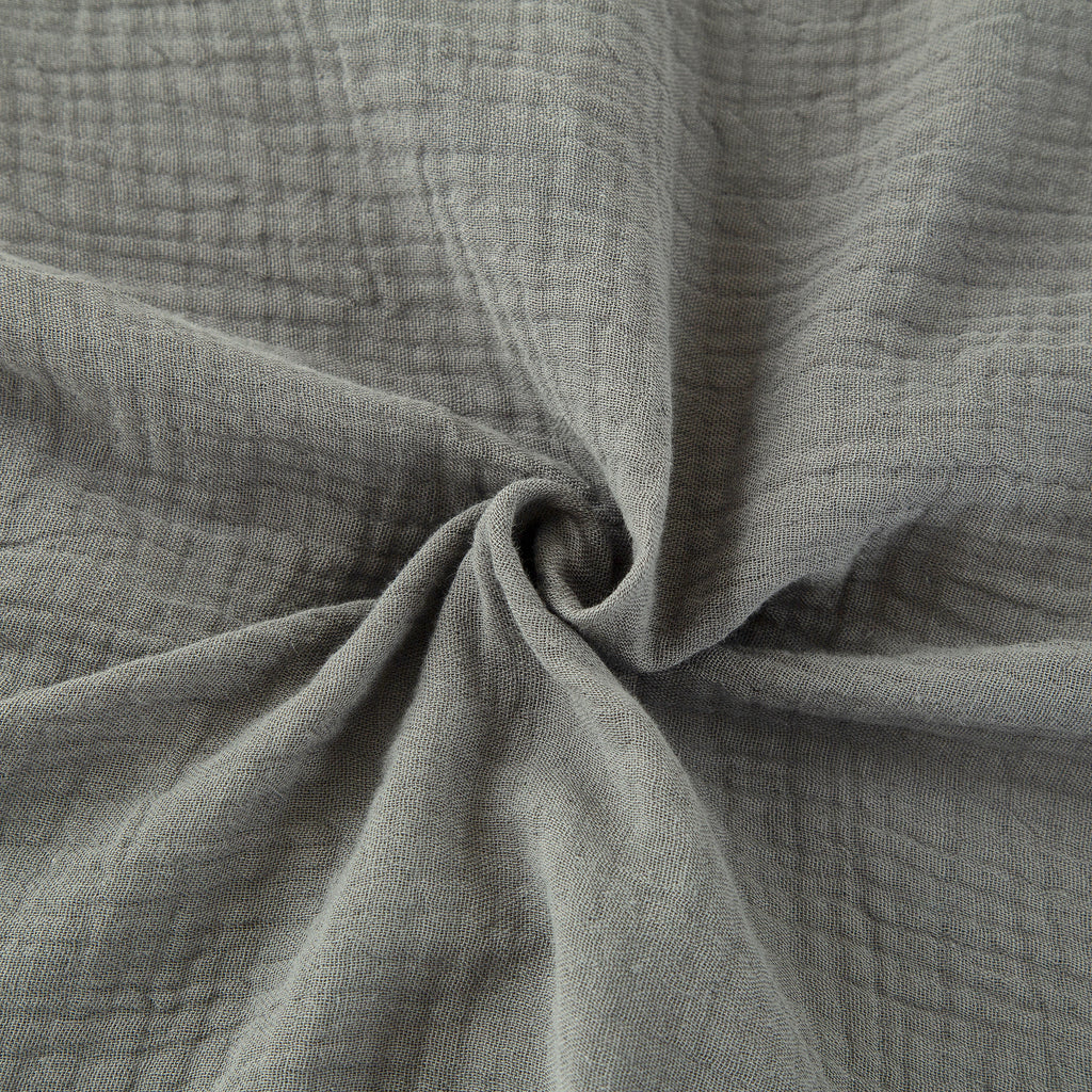 Ensemble housse de couette et taies d'oreiller en double gaze de coton, gris foncé, 200 x 200 cm + 80 x 80 cm x 2