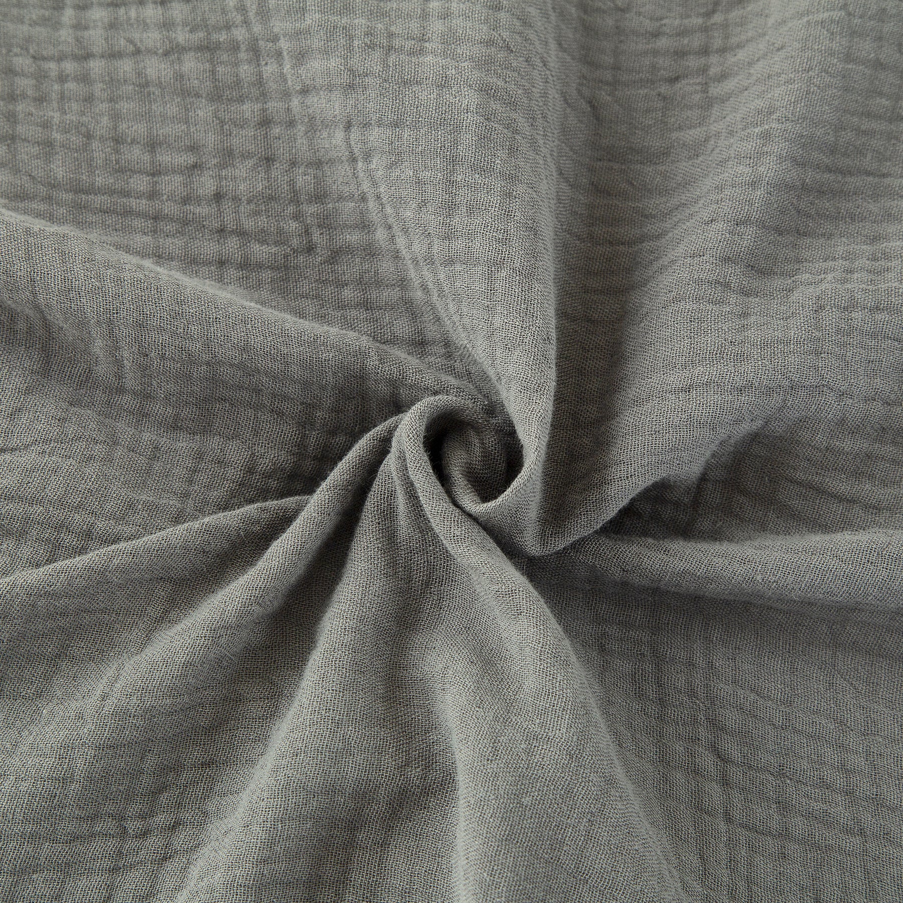 Ensemble housse de couette et taies d'oreiller en double gaze de coton, gris foncé, 200 x 200 cm + 80 x 80 cm x 2