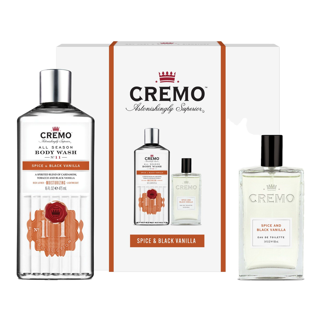 CREMO Épices & Vanille Noire - Coffret Cadeau Pour Homme (Eau de Toilette + Gel Douche) - 1 Unité