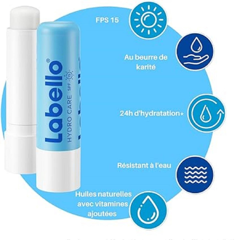Labello Lèvres Stick Baume à Lèvres Hydro Care FPS15 Duo