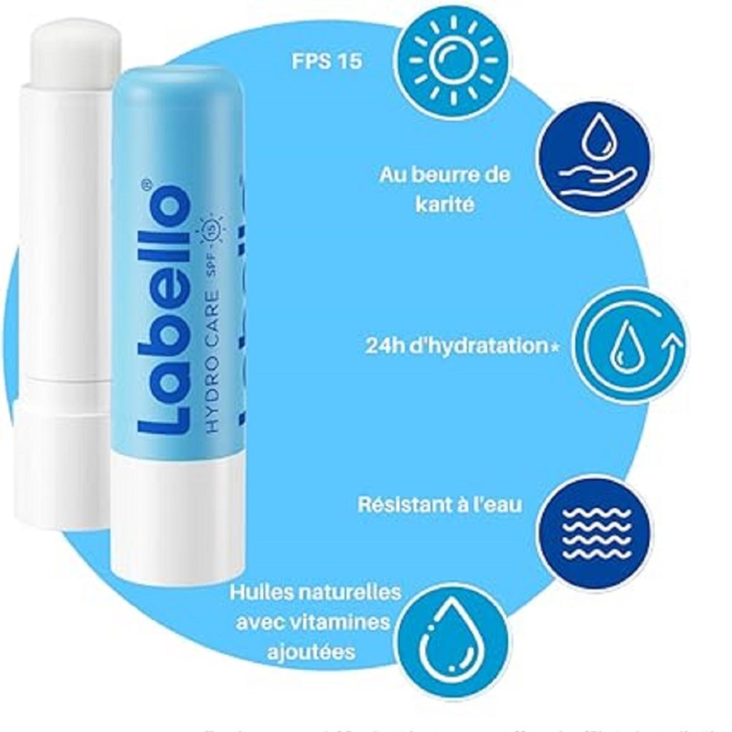 Labello Lèvres Stick Baume à Lèvres Hydro Care FPS15 Duo