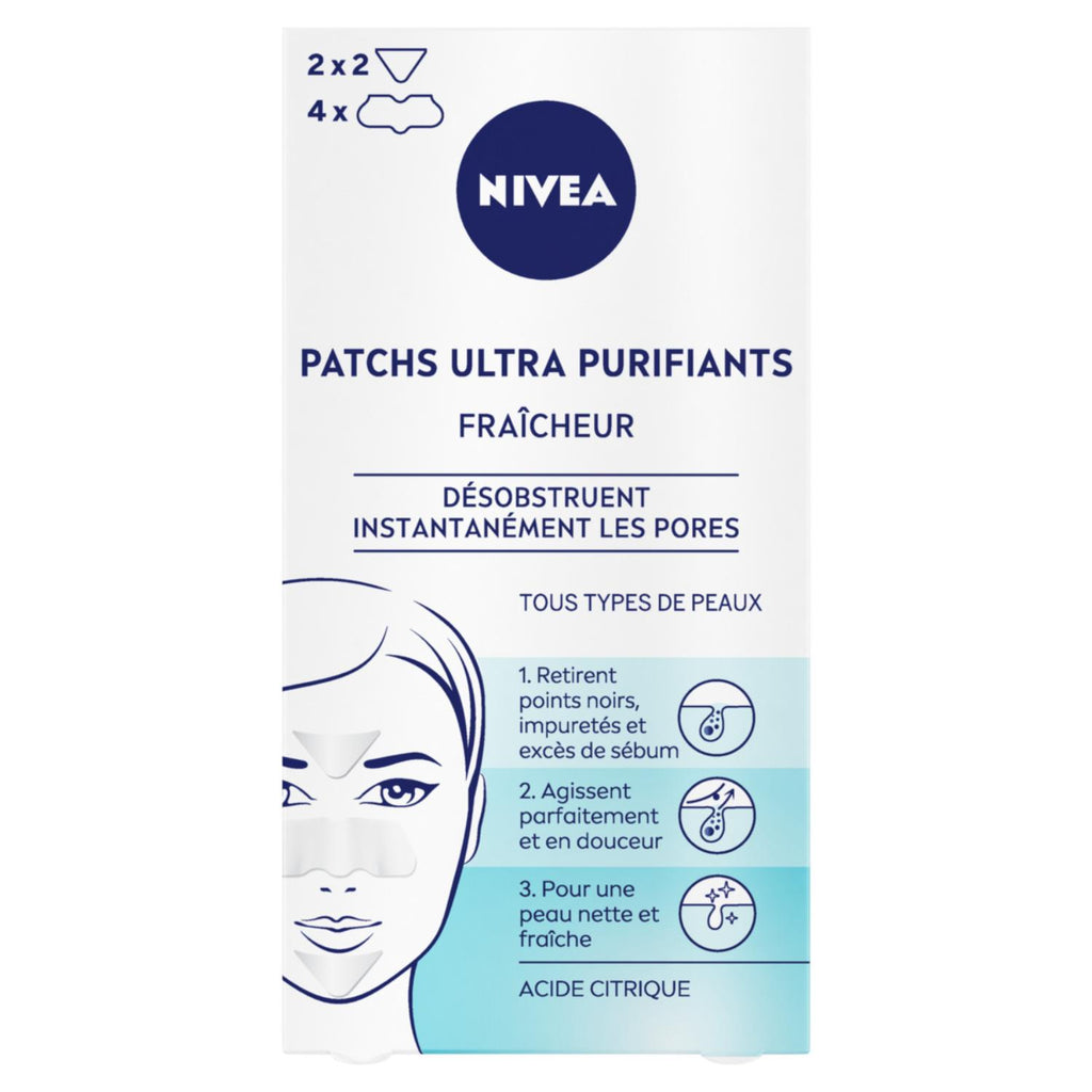 NIVEA Patchs visage ultra purifiants, Fraîcheur, 6 patchs