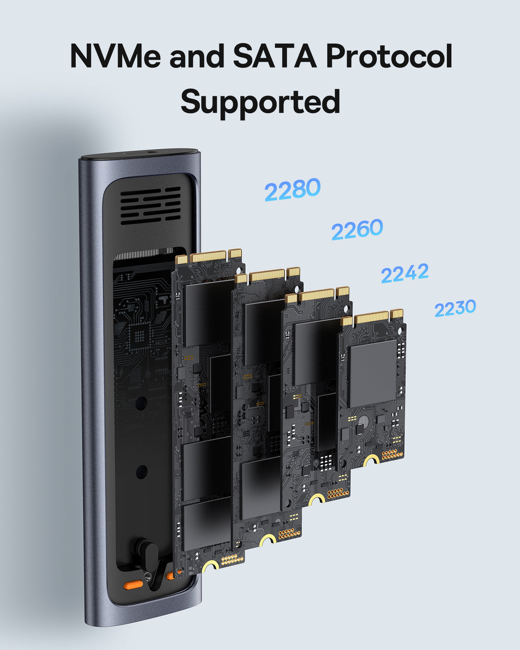 Boîtier SSD Baseus FlyJoy Series (M.2 NVMe et SATA) Gris Sidéral NEUF