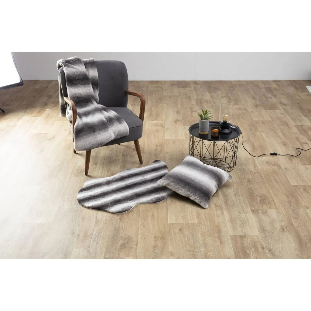 Atmosphera Grizzli Plaid en fausse fourrure gris - 120 x 160 cm