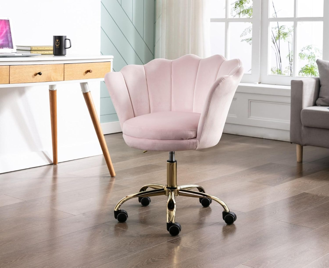 CHAIRUS Ya-Home Chaise de bureau pivotante avec hauteur réglable et roulettes - Rose clair