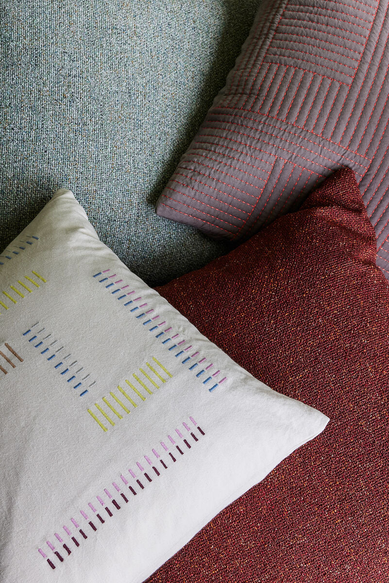 Hübsch Coussin Floy Marron/Rouge