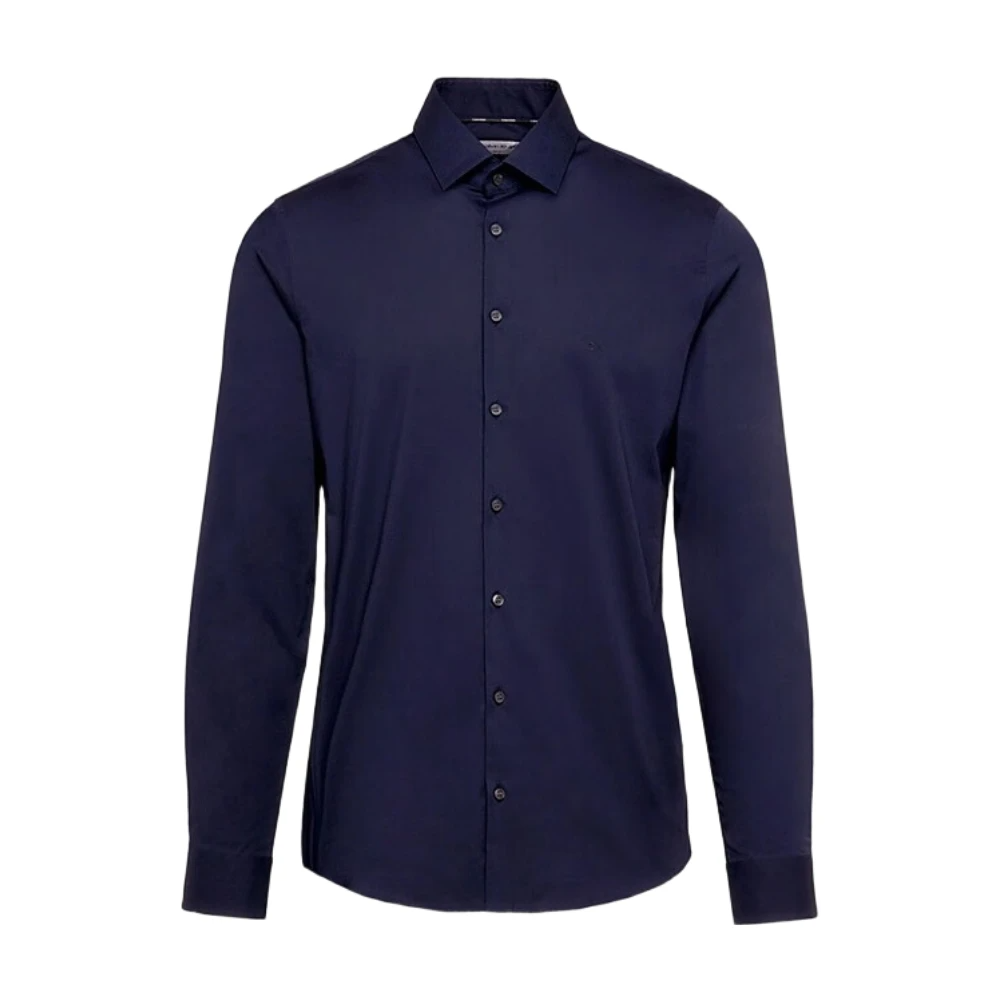 Calvin Klein Chemise Poplin Stretch Slim Ciel Nocturne