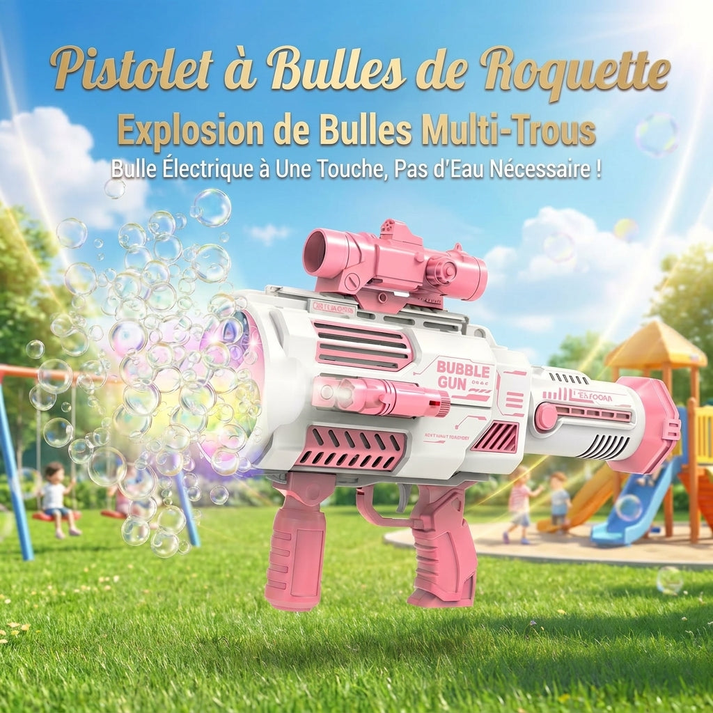 Tokky Bubble Makers - Lanceur de fusée magique - pistolet à bulles - bleu, grand