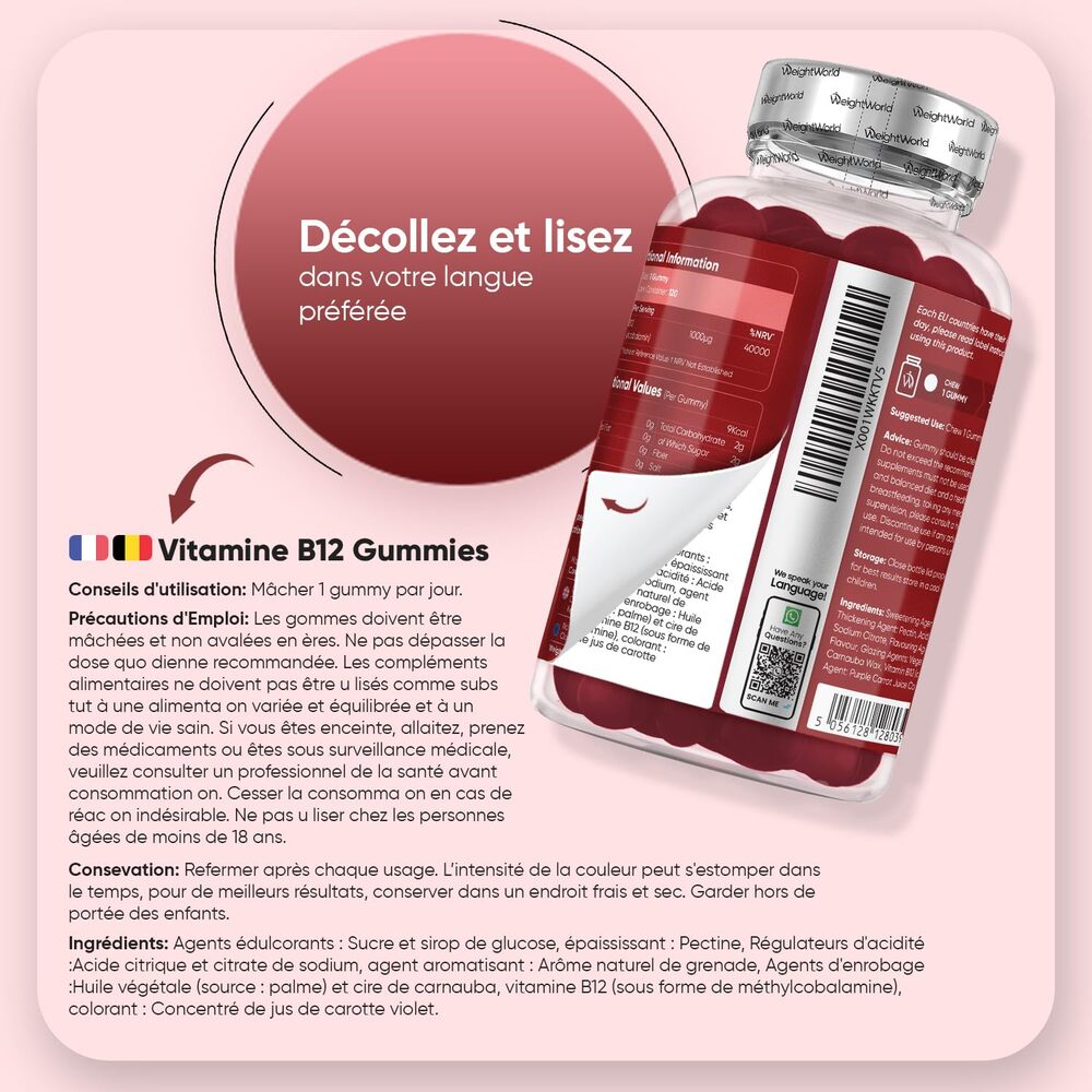 WeightWorld Vitamine B12 1000 mcg 120 Gummies