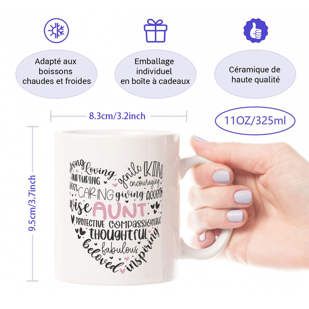 Alphynix Mug en céramique pour tante avec citation - 33 cl
