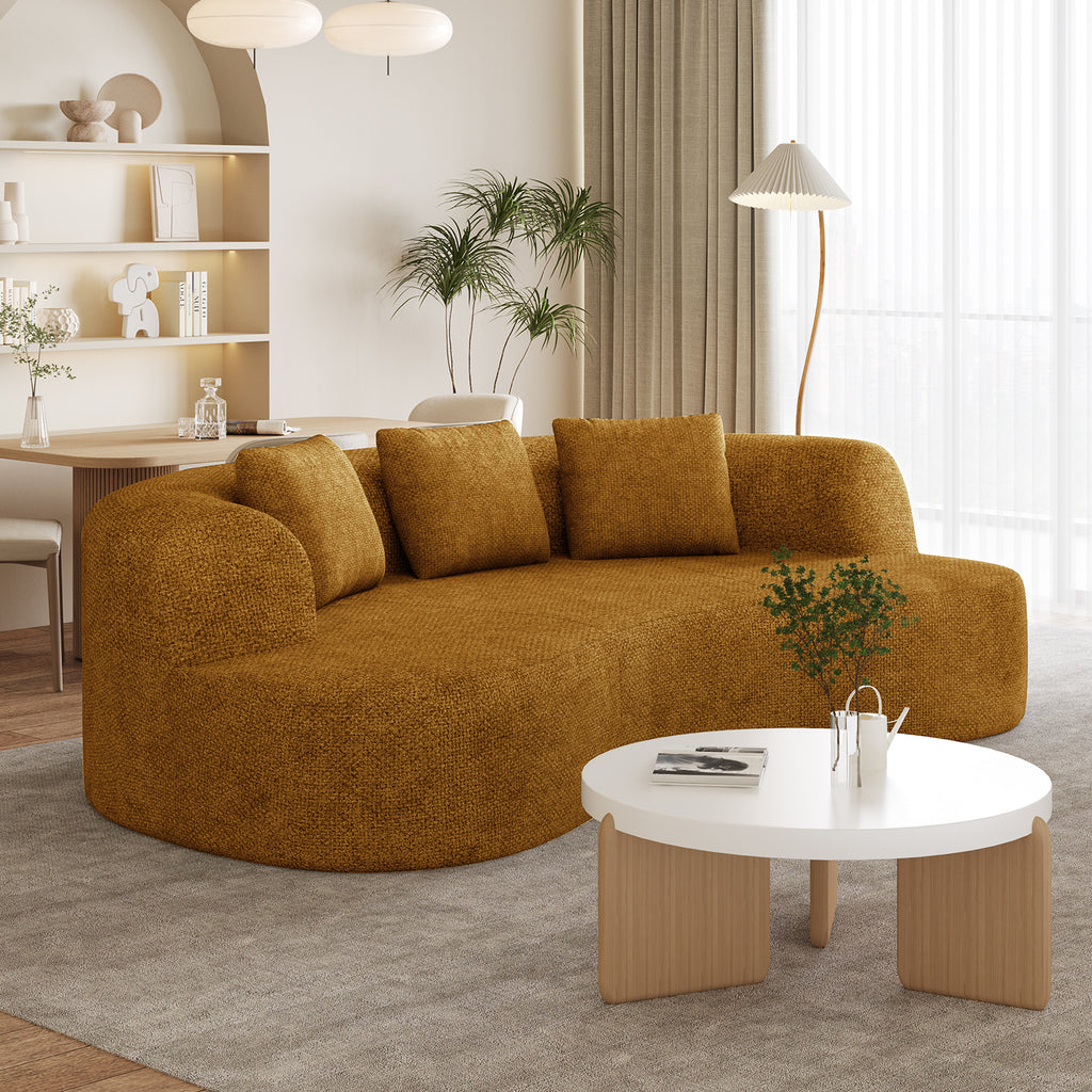 GTIMEX : Canapé 2 places série Lexzurn, 168 x 90 x 67 cm, Capacité de charge statique : 270 kg, Canapé modulable en chenille, Aucun assemblage requis, Canapé sans armatures, Canapé rembourré au design incurvé avec 3 coussins décoratifs pour salon et
