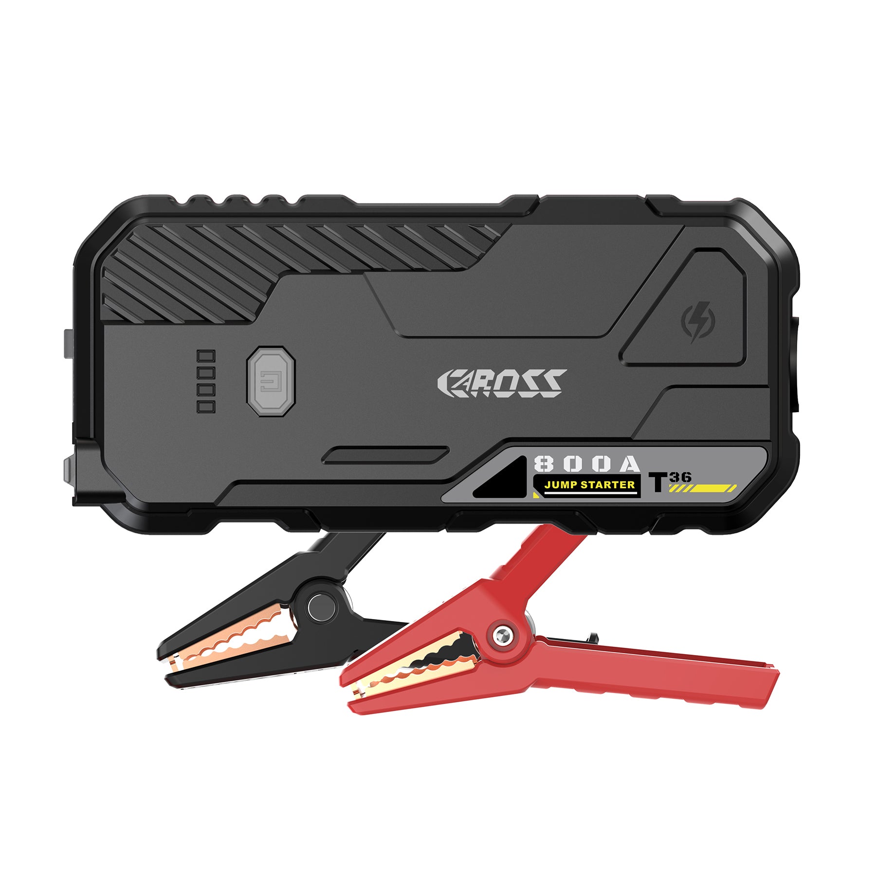 CAROSS Booster de démarrage compact 800 A 12 V, Noir, Batterie lithium 10000 mAh, Protection anti-étincelles et inversion de polarité, Fonction boost, Charge rapide QC 18 W, Étui de protection inclus