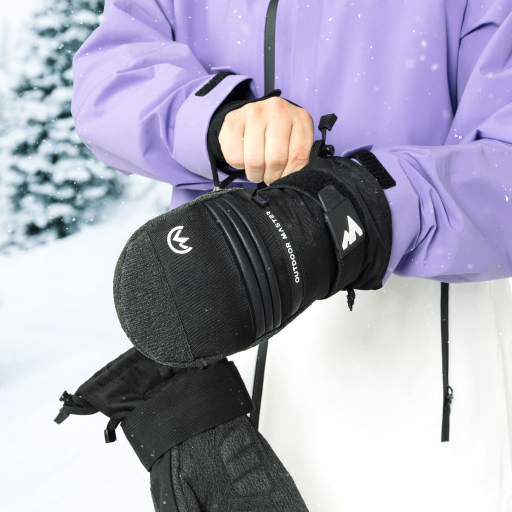 OutdoorMaster Mitaines de ski imperméables 3M et KEVLAR pour hommes et femmes noir - Taille L
