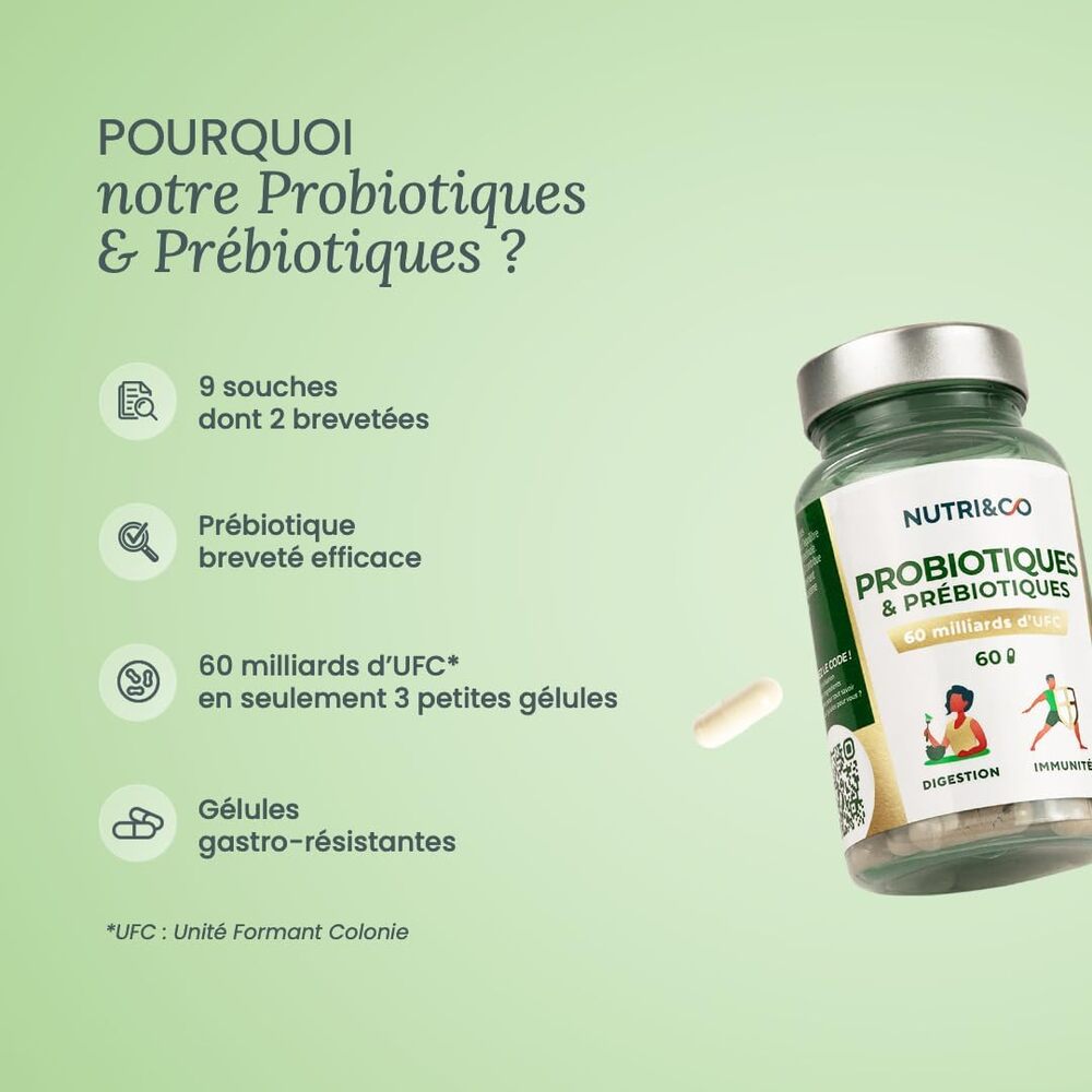 Nutri&Co Probiotiques & Prébiotiques - 60 gélules