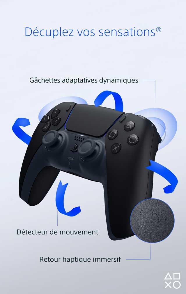 Sony Manette PS5 sans fil Dualsense - Midnight Black