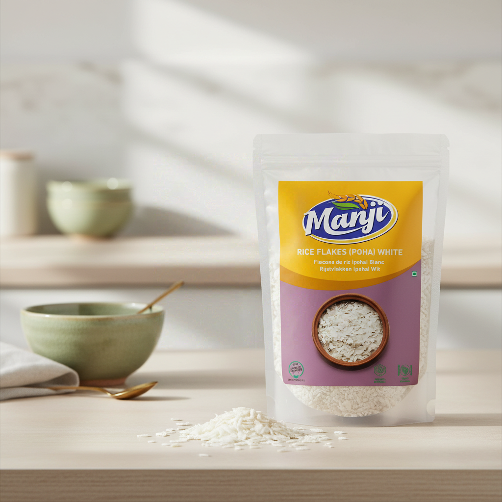 Flocons de riz Manji (Poha) blancs 500g