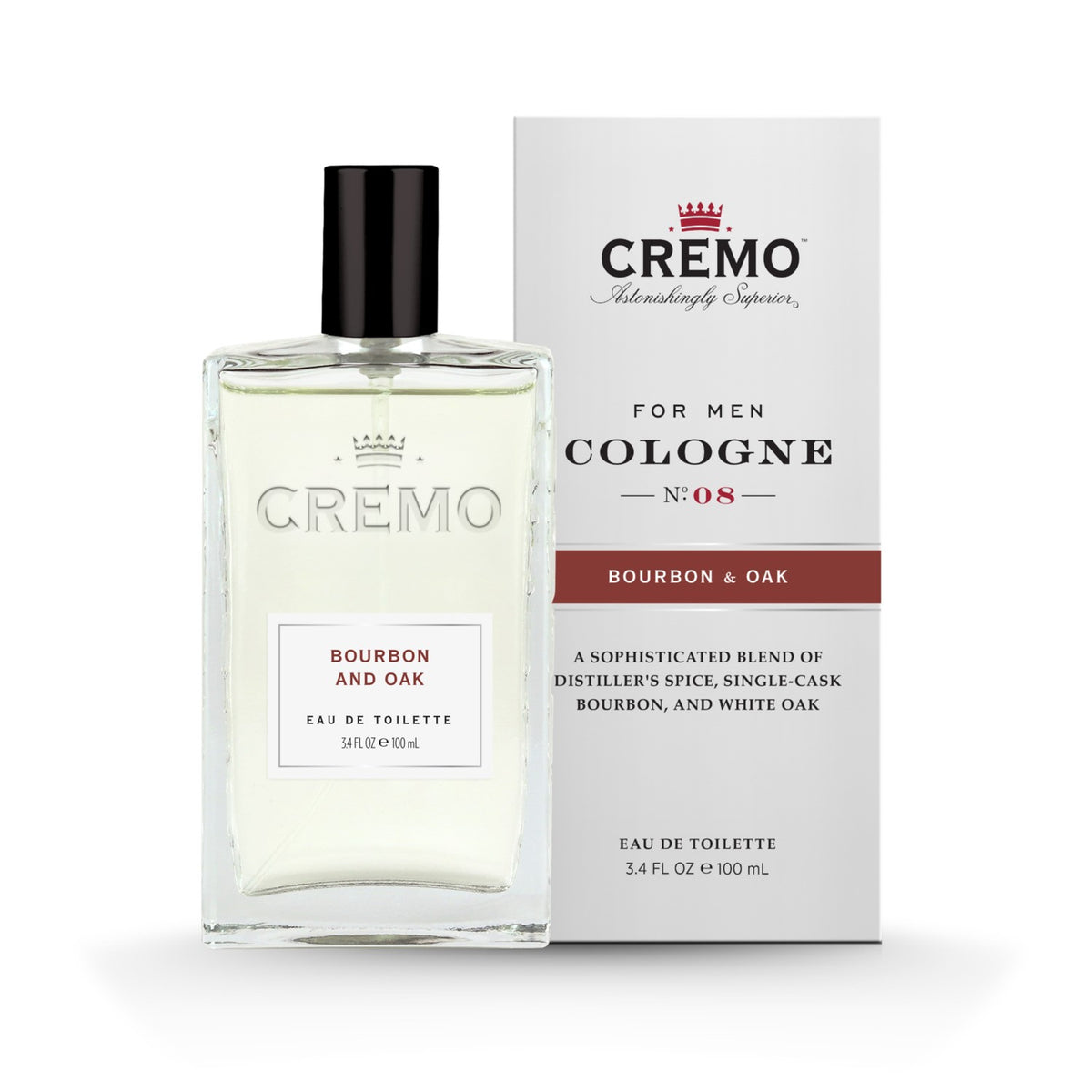 CREMO Bourbon & Oak - Eau de Toilette - Parfum Épicé pour Homme - 100ml