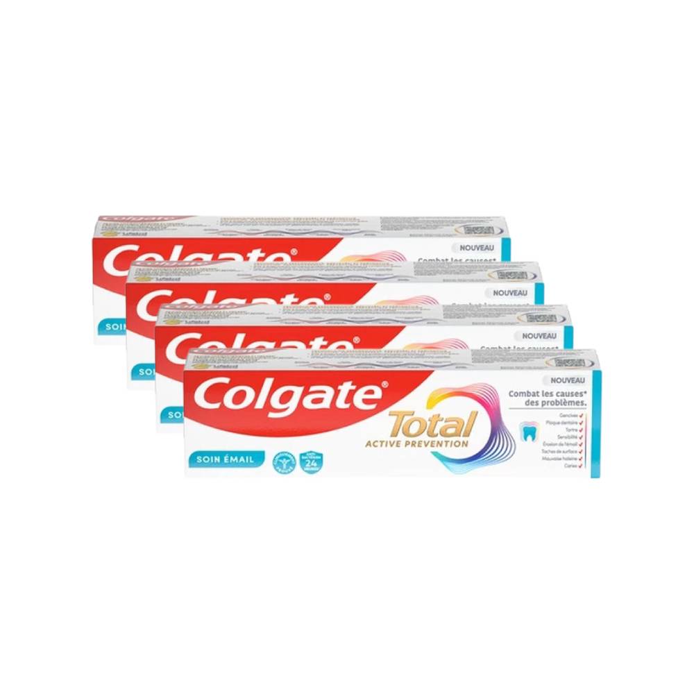 Colgate Total Active Cavity Protection Toothpaste 75 ml - Pack of 4 (4 x 75ml = 4 tubes)