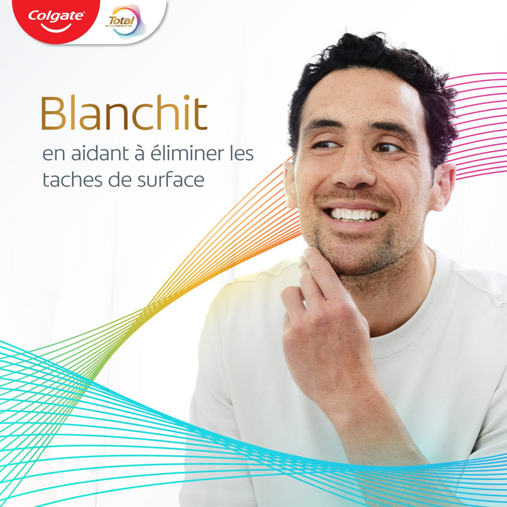 COLGATE Dentifrice Total Active Prévention 24 h au Charbon - 75 ml