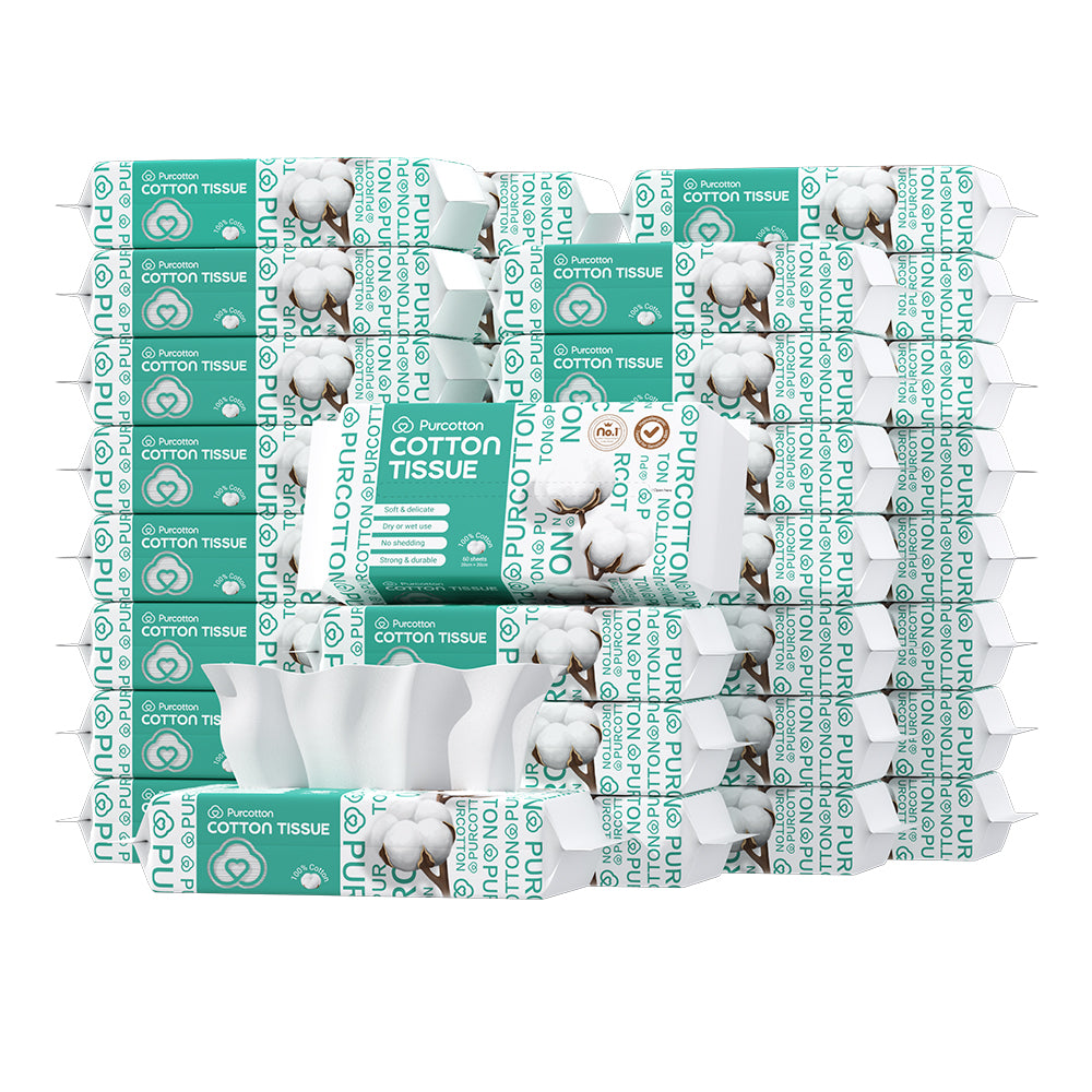 Purcotton Serviettes en Coton 60 Feuilles *36 Paquets