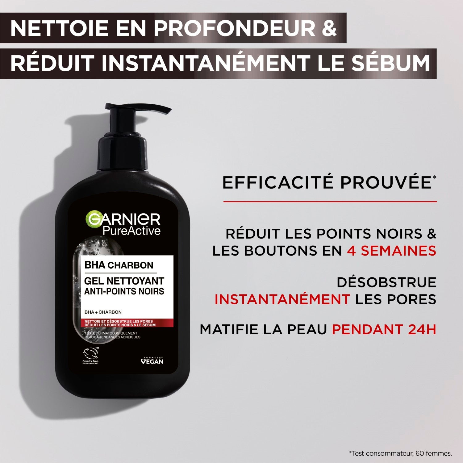 Garnier SkinActive PureActive Charbon Gel Nettoyant Anti-Imperfections 250 ml