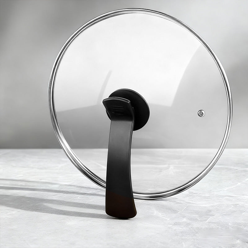 BJ Couvercle en verre trempé 30 cm avec poignée verticale