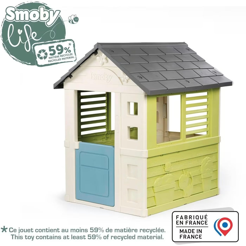 Smoby Life - Jolie Maison - Design Moderne - Portillon, Fenêtres avec Persiennes - Matière Recyclée - A Partir de 2 Ans - Fabrication Française