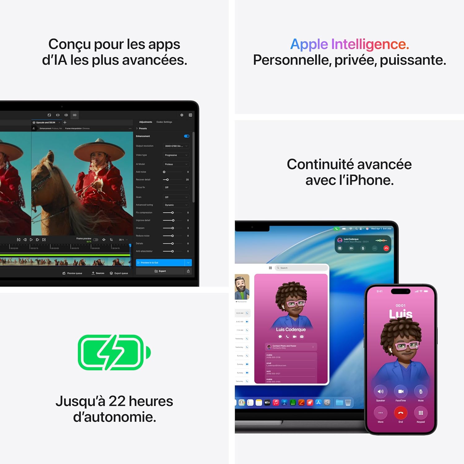 Apple MacBook Pro 14 pouces M5 Pro avec CPU 15 cœurs et GPU 16 cœurs RAM 24 Go, 1 To SSD Argent, AZERTY