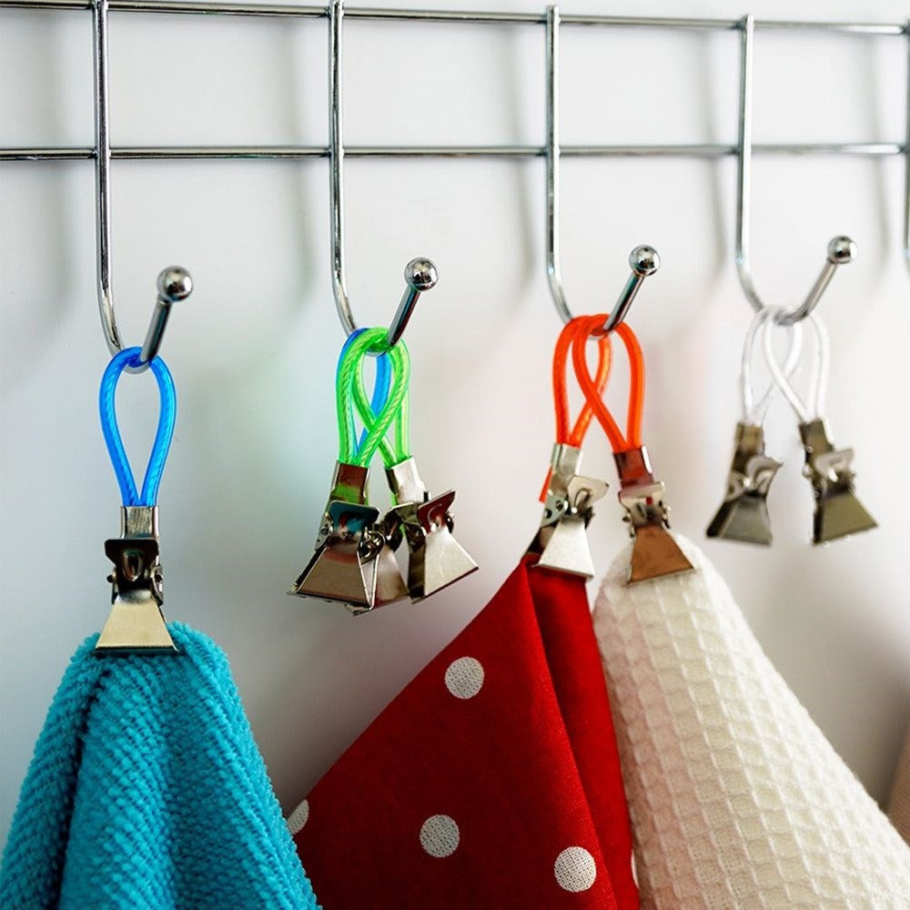 Vilde Pinces à serviettes colorées, crochets et cintres, 5 cm, 8 pièces