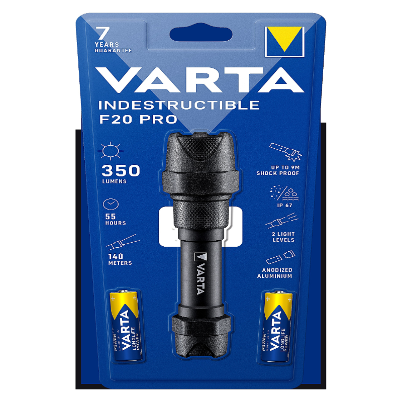 VARTA TORCHE INDESTRUCTIBLE F20 + AAA x2