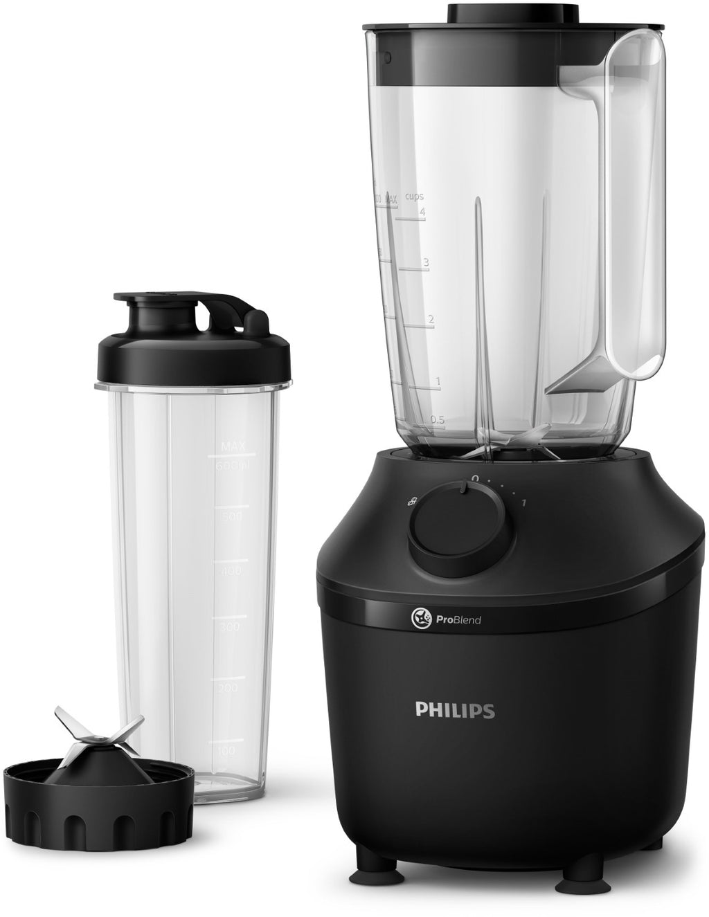 Philips HR2041/41 Mixeur, Série 3000, 1,9 L, 450 W, Noir, Avec gourde